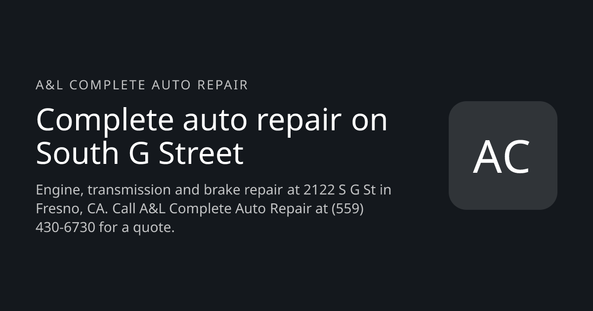A&L Complete Auto Repair website