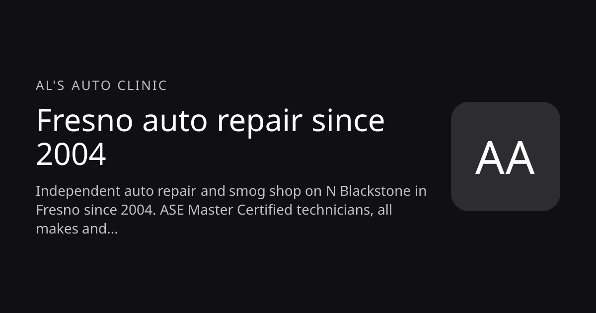 Al's Auto Clinic website