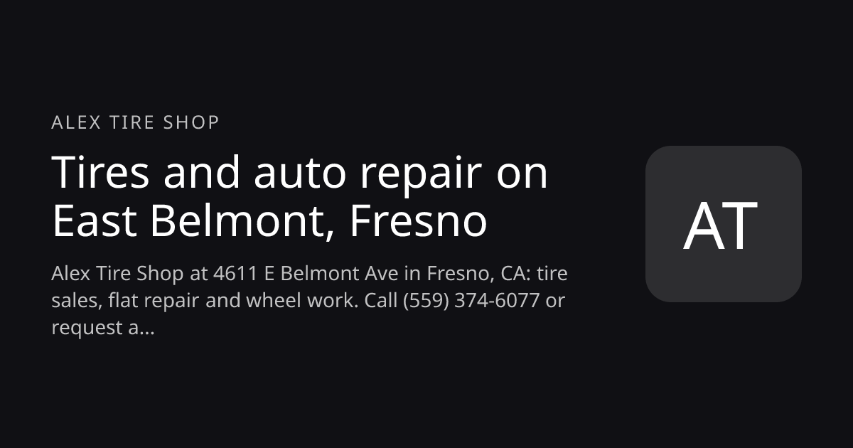 Alex Tire Shop website