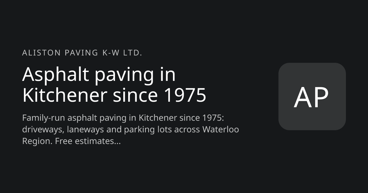 Aliston Paving K-W Ltd. website