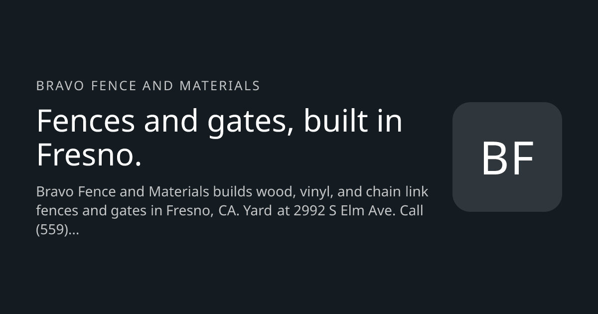 Bravo Fence and Materials website