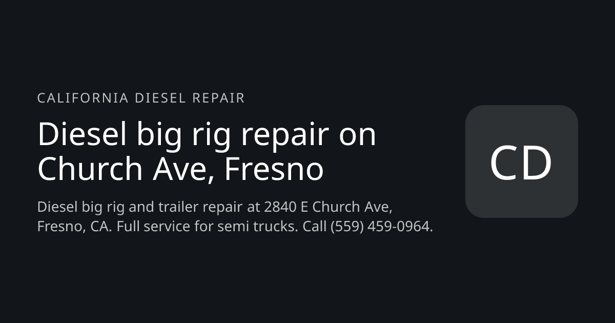 California Diesel Repair website