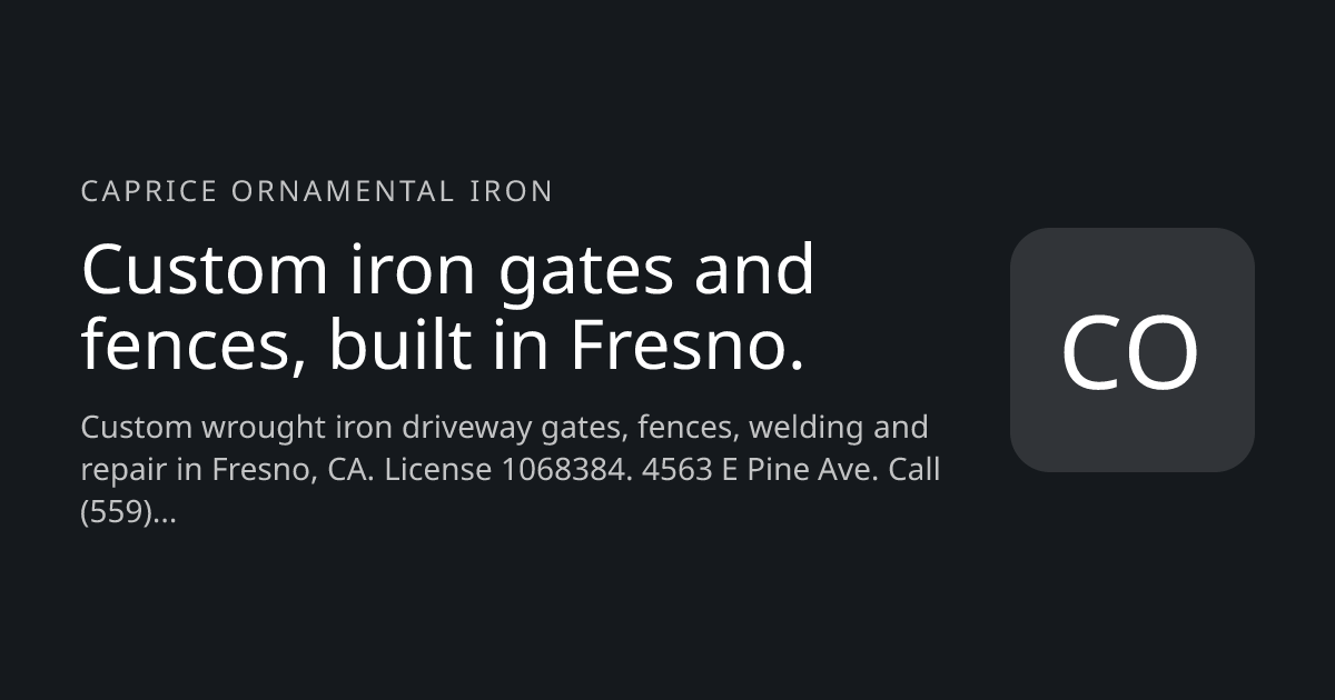 Caprice Ornamental Iron website