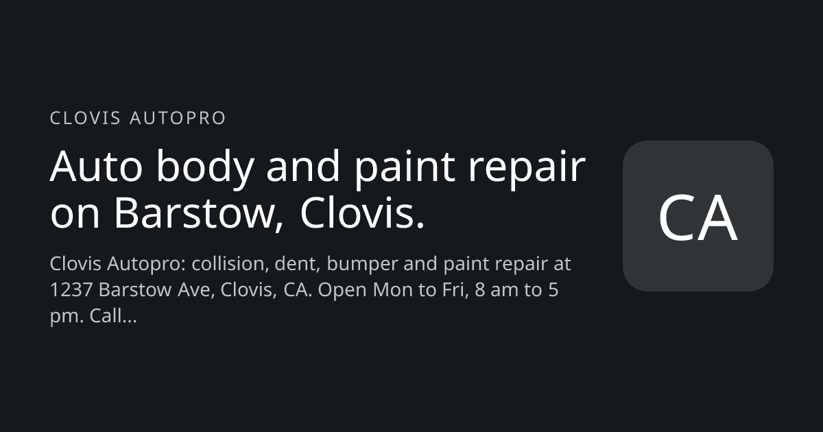 Clovis Autopro website