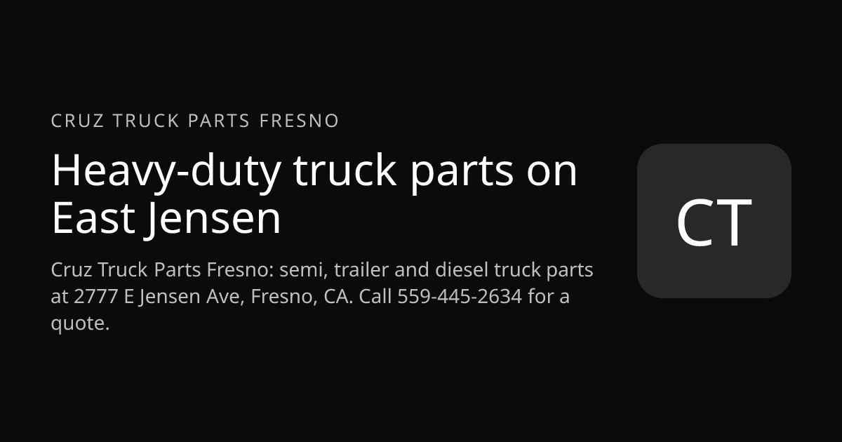 Cruz Truck Parts Fresno website