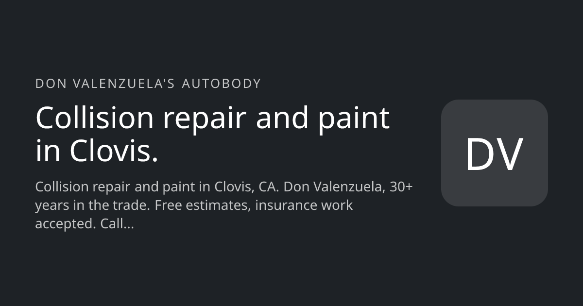 Don Valenzuela's Autobody website