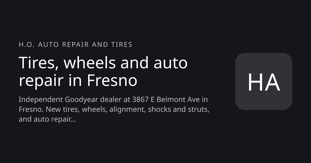 H.O. auto repair and tires website