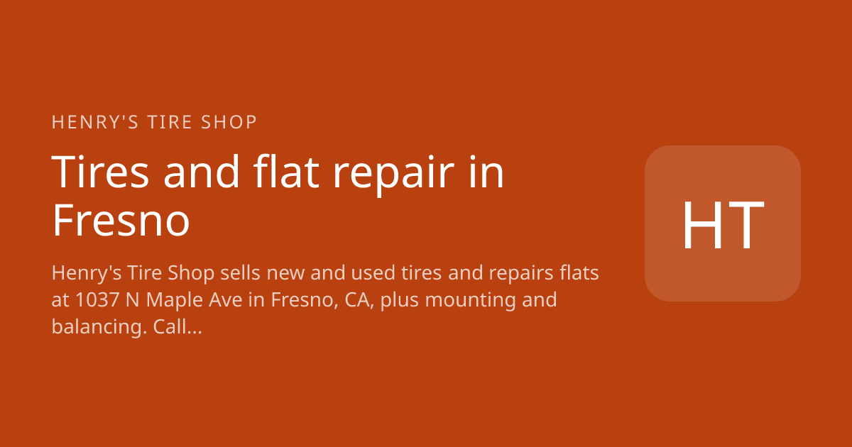 Henry's Tire Shop website