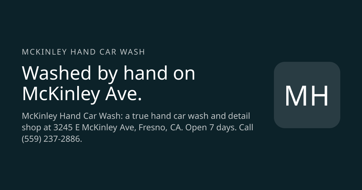 McKinley Hand Car Wash website