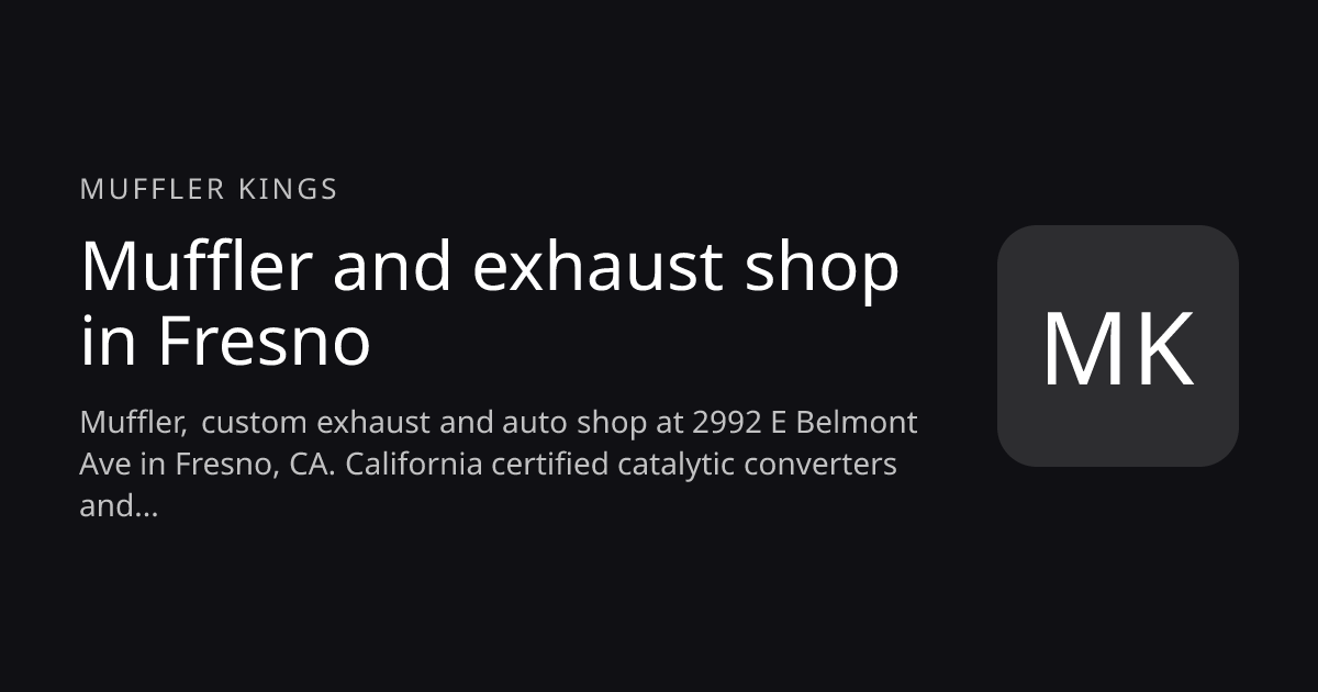 Muffler Kings website