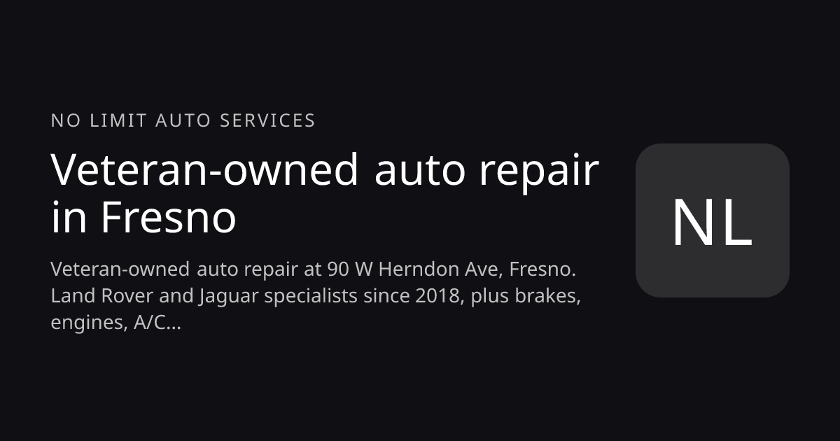 No Limit Auto Services website