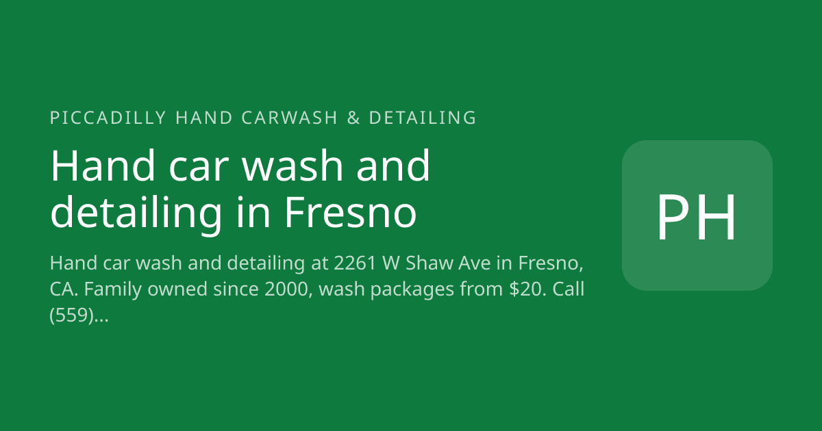 Piccadilly Hand Carwash & Detailing website