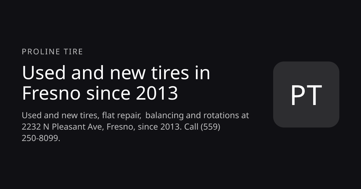 Proline Tire website
