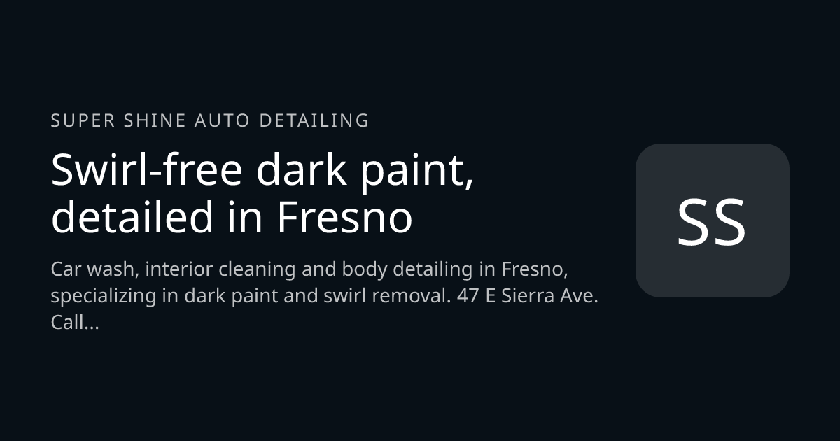 Super Shine Auto Detailing website