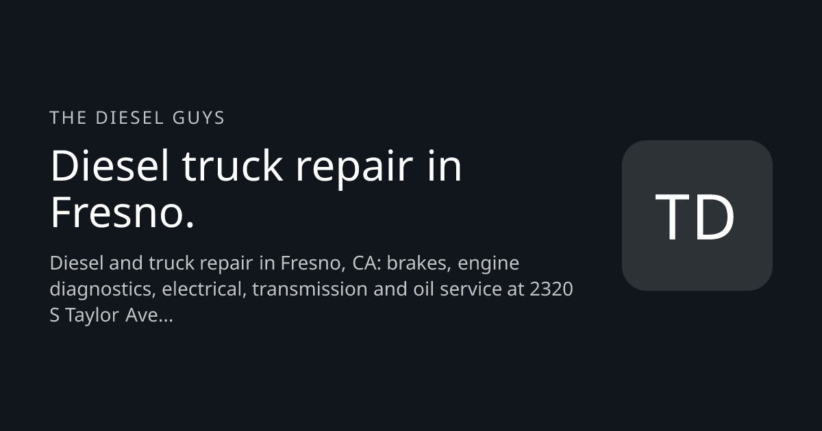 The Diesel Guys website