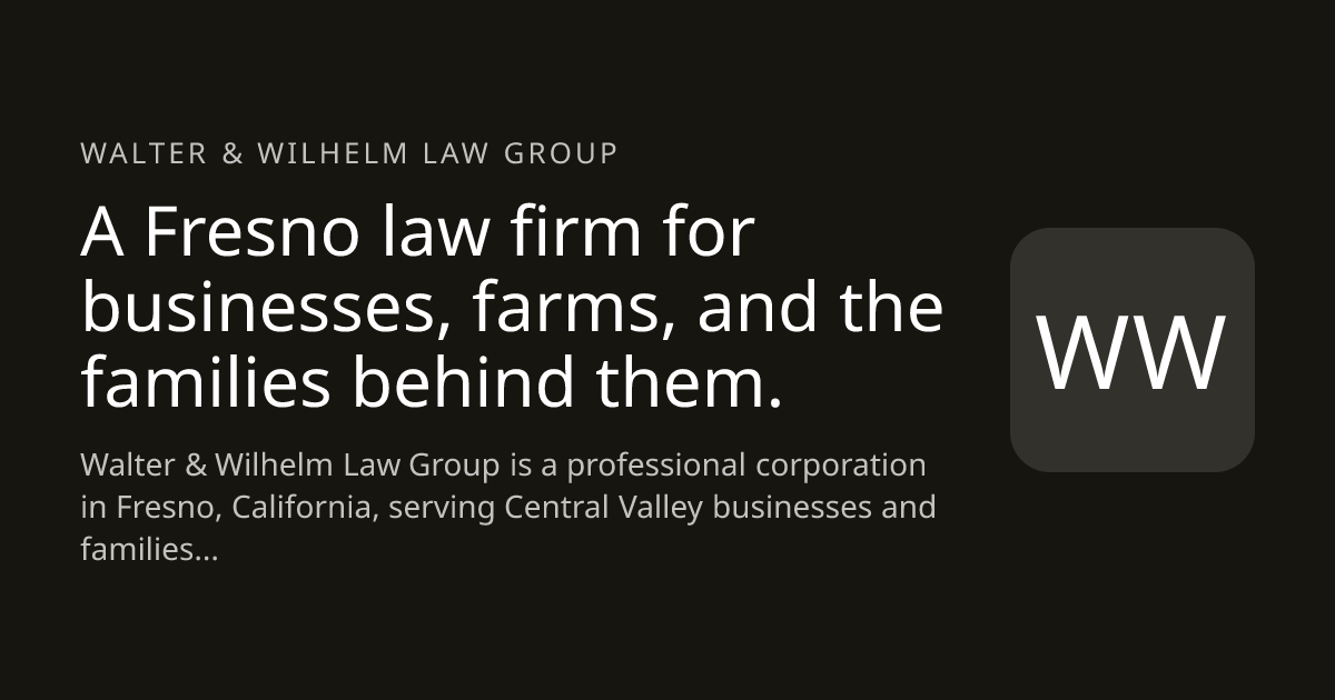 Walter & Wilhelm Law Group website