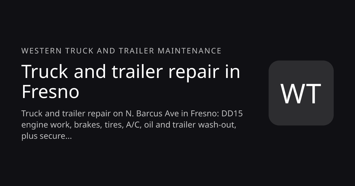 Western Truck and Trailer Maintenance website